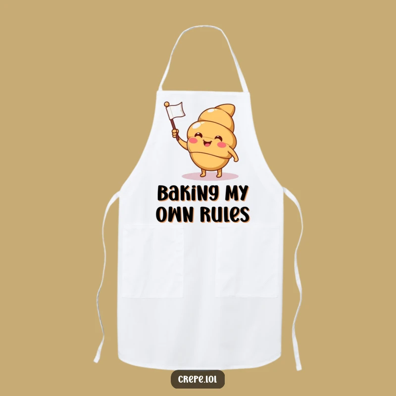 Funny Croissant Wink Apron: Chef-Worthy Pastry Humor for a Hilarious Gift