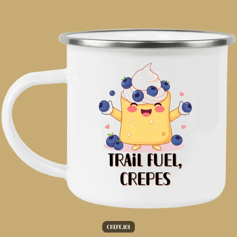 Adventure Ready Funny Crepe Juggling Blueberries Camping Mug