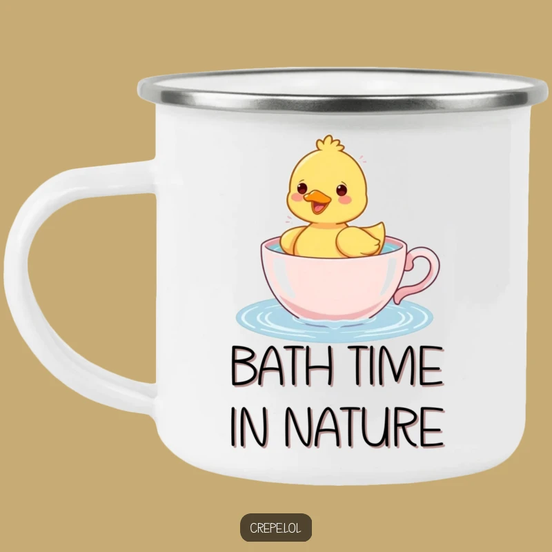 Funny Duckling Teacup Camping Mug: Hilarious Outdoor Splashy Cup