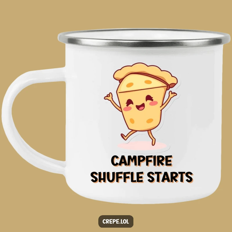 Funny Pie Dance Camping Mug - Silly Dessert Adventure Cup