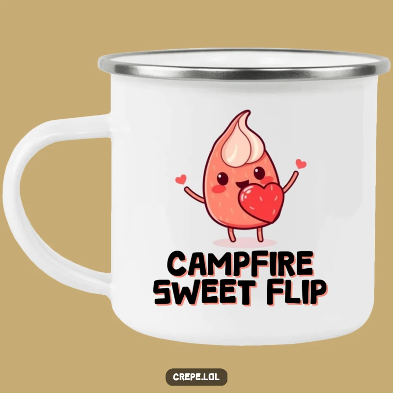 Funny Crepe Flip Camping Mug - Sweet Outdoor Treat Holder, Funny Gift