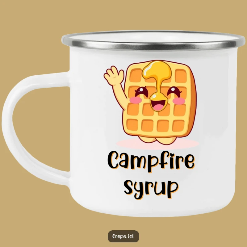 Funny Waffle Syrup Camping Mug: Enthusiastic Hilarious Breakfast Adventure Gift