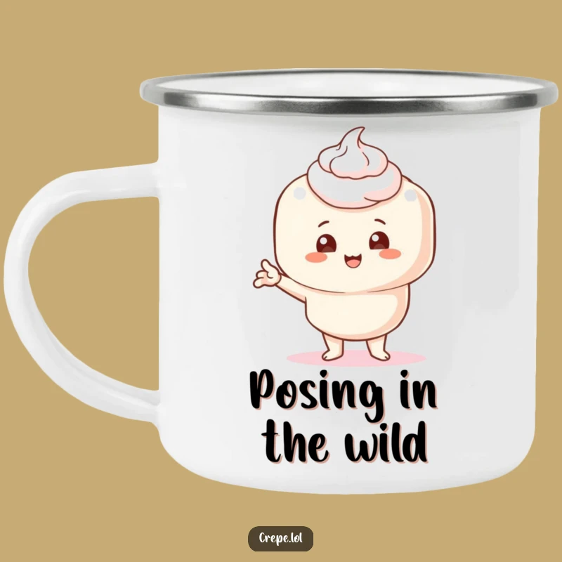 Funny Creamy Crepe Camping Mug - Comical Outdoor Fun Gift