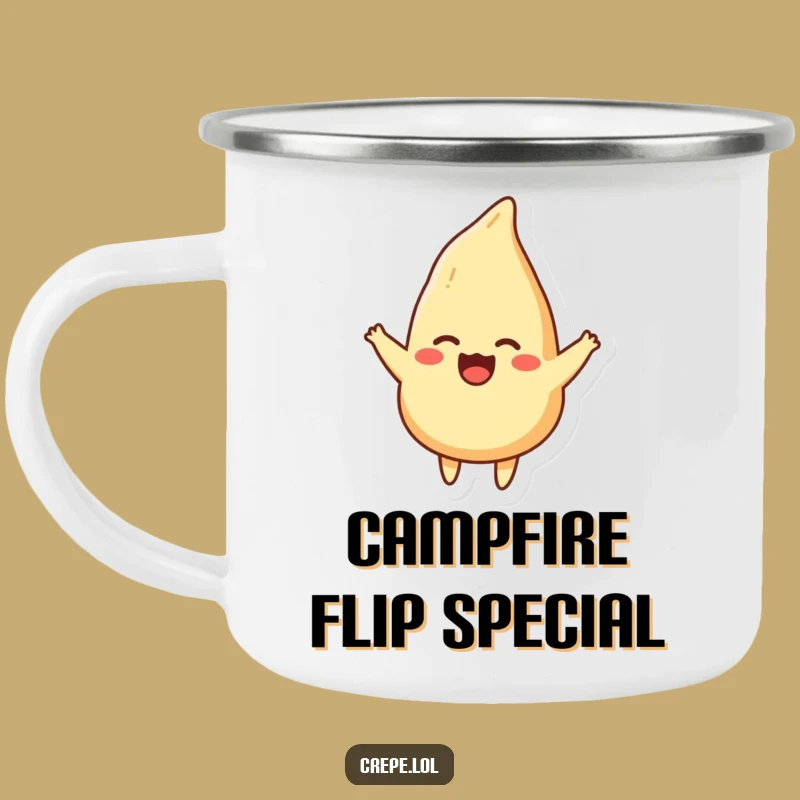 Funny Crepe Flip Camping Mug - Outdoor Breakfast Gift!