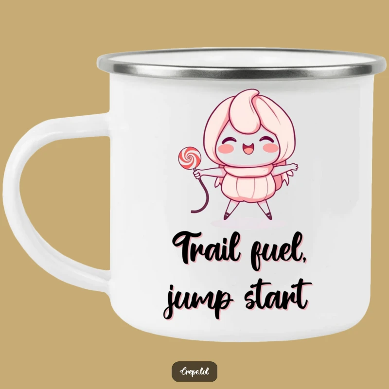 Funny Crepe Jumps Rope Camping Mug: Adventure Fuel for Laughs