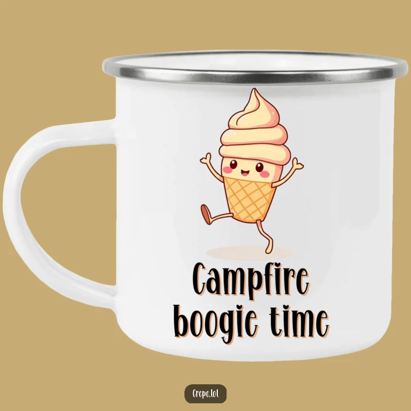Funny Ice Cream Dance Camping Mug: Adventure Fuel with Hilarious Dessert Cheer!