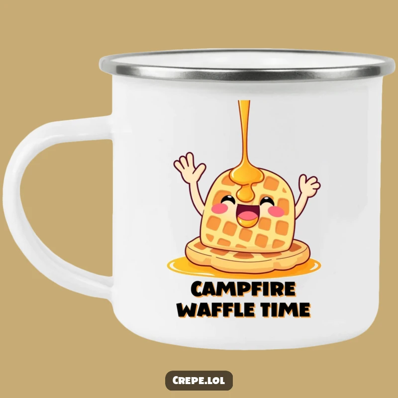 Funny Waffle Wave Camping Mug: Adventure Fuel with Hilarious Breakfast Cheer!