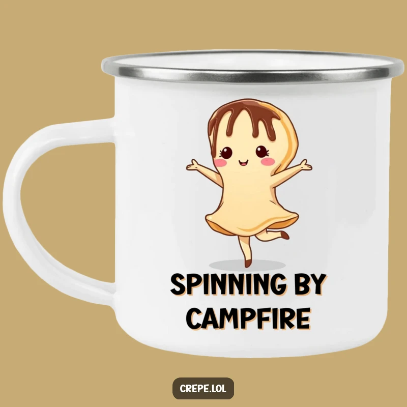 Funny Chocolate Crepe Camping Mug - Charming Outdoor Sip Gift
