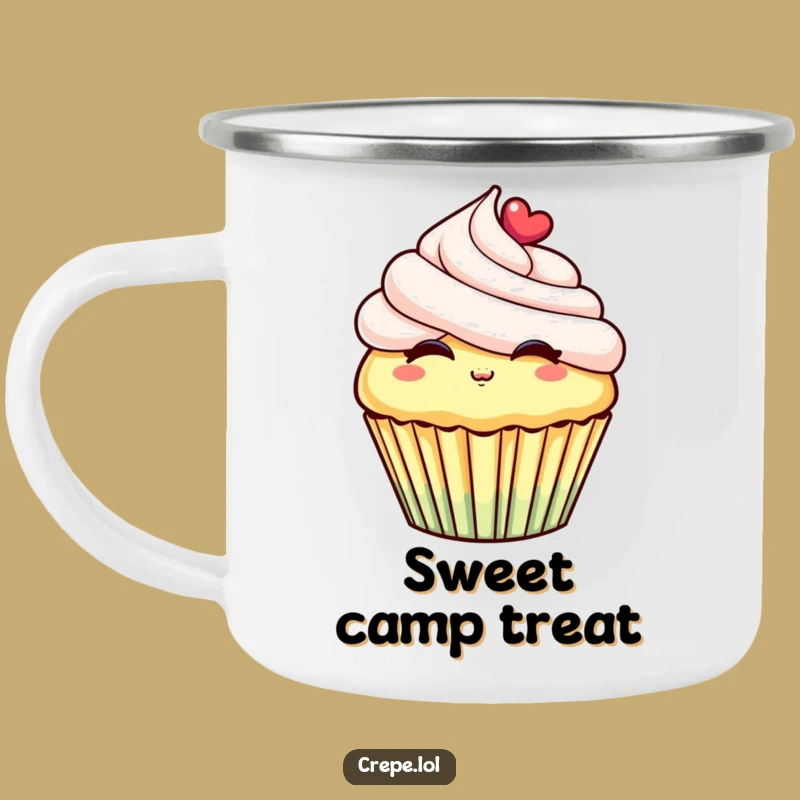 Funny Cheerful Cupcake Camping Mug - Adventure-Ready and Hilarious Drinkware
