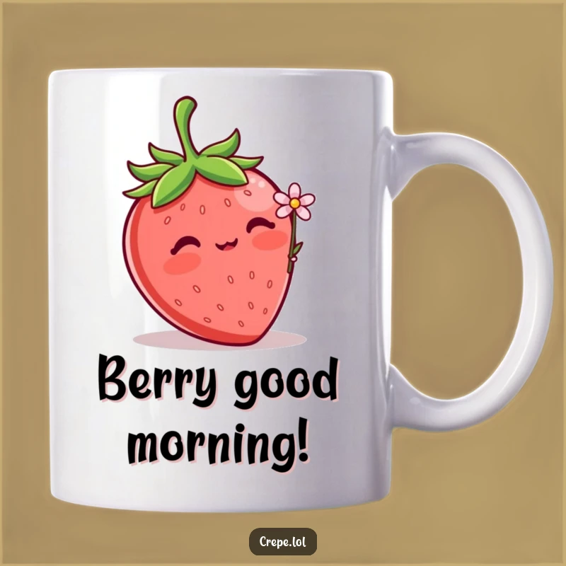 Funny Strawberry Flower Mug: Sweet Blushing Berry's Gift for a Heartfelt Moment
