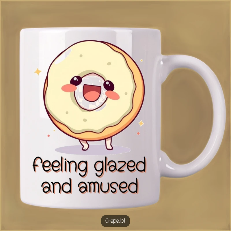 Funny Donut Somersault Mug: A Laughing Character for Sweet Humor
