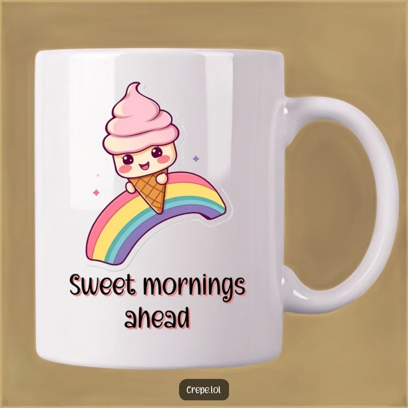 Funny Ice Cream Rainbow Mug: Playful Cone Slide, Perfect Funny Gift!