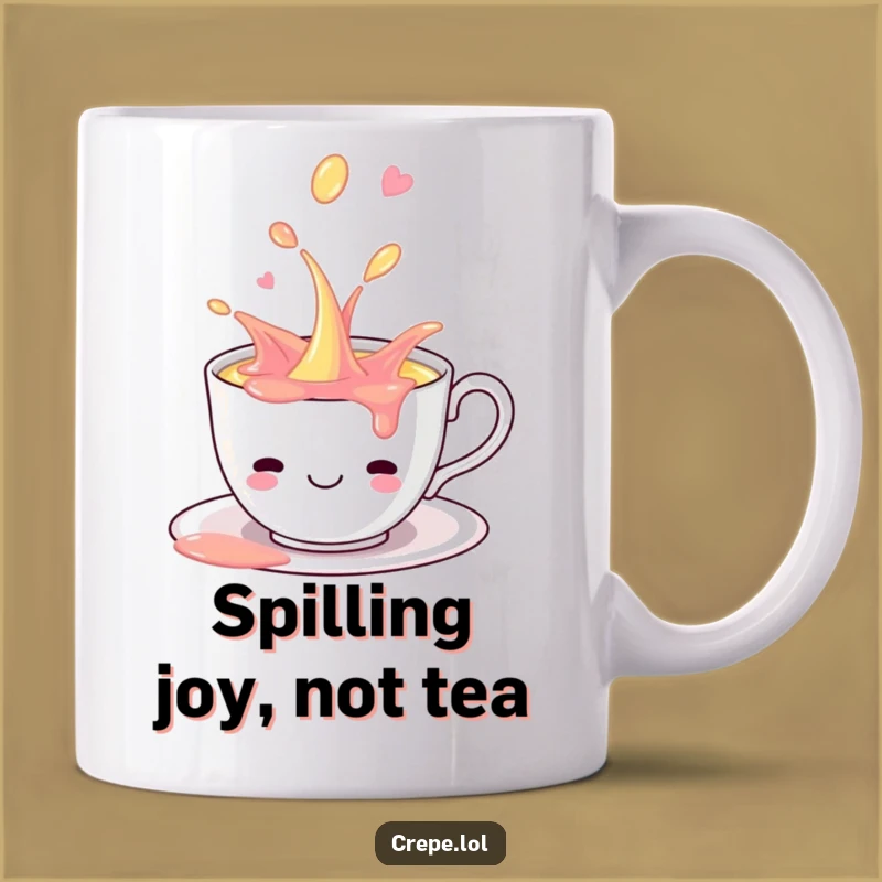 Funny Teacup Spill Mug: A Playful Treat for Coffee Lovers - Perfect Funny Gift!