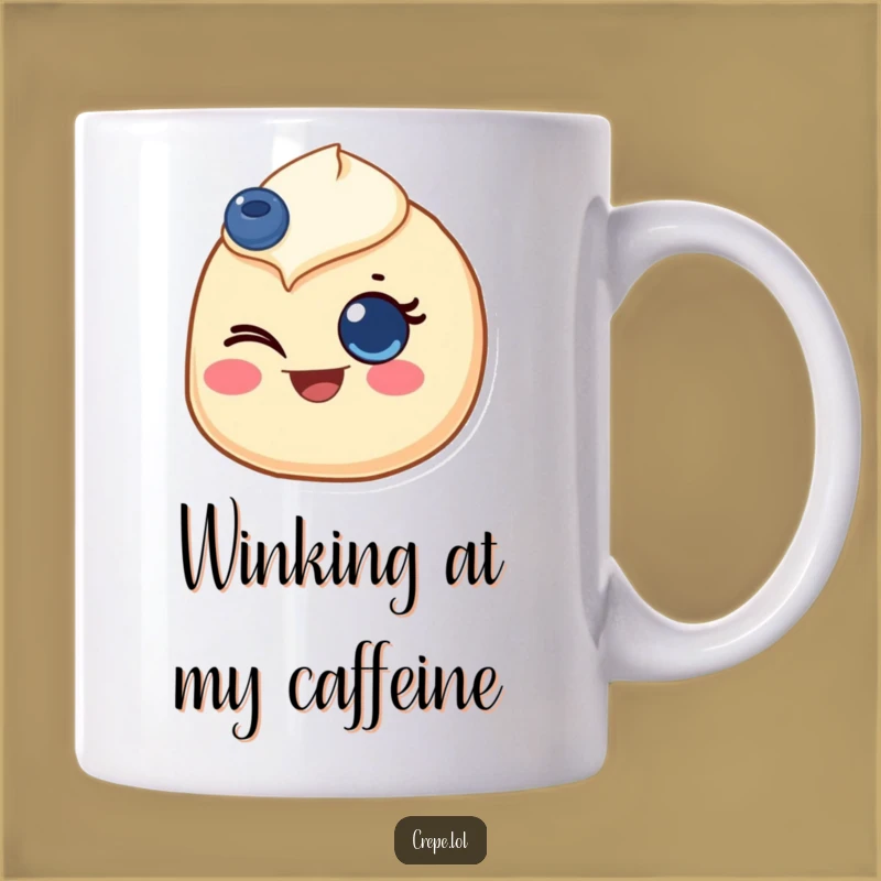 Funny Winking Crepe Mug with Blueberry Eye - Joyful Gift