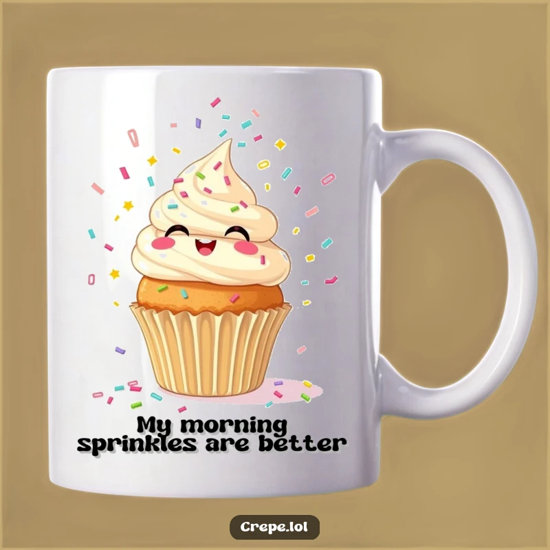 Funny Giggling Cupcake Spouting Confetti Mug - Perfect Hilarious Gift!