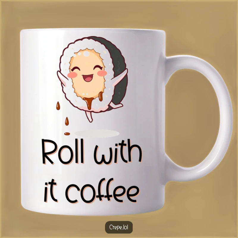 Funny Sushi Cartwheel Mug - Hilarious & Energetic Drinkware, Perfect Funny Gift