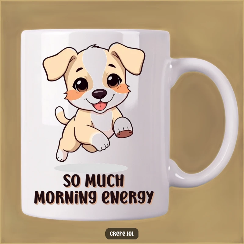 Funny Puppy Chasing Tail Mug, Hilarious Dog Lover Gift for Playful Owners