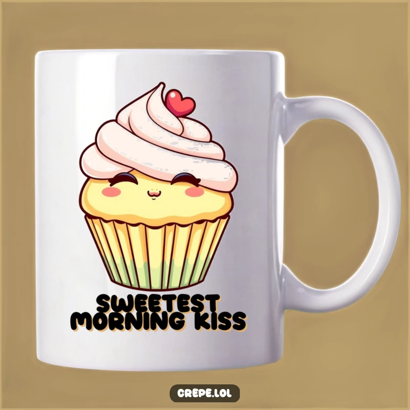 Funny Cheerful Cupcake Kiss Mug - Hilarious Gift for Dessert Lovers & Sweethearts