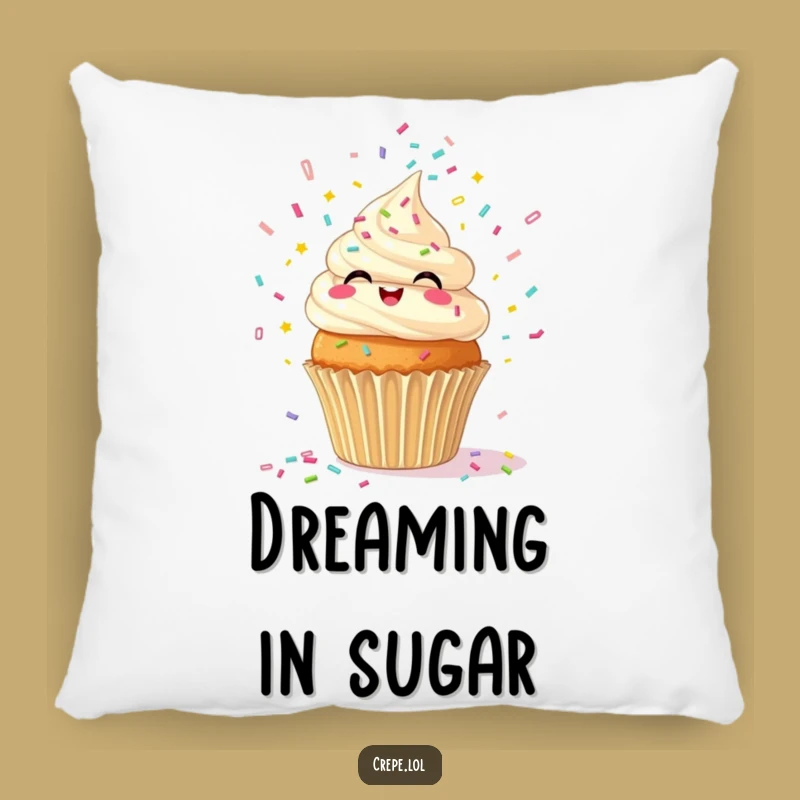 Funny Giggling Cupcake Confetti Pillow - Cozy Comfort & Laughs!