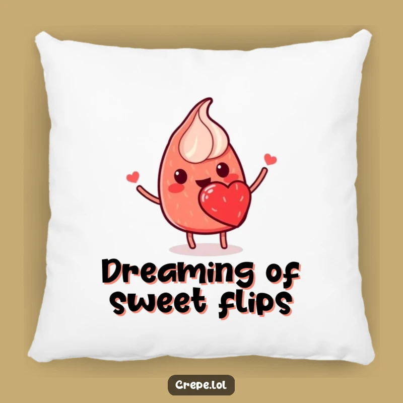 Funny Crepe Flip Pillow - Cozy Foodie Cushion, Adorable Sweet Funny Gift