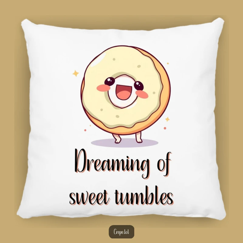 Funny Donut Somersault Pillow: Cozy Comfort with a Laughing Character