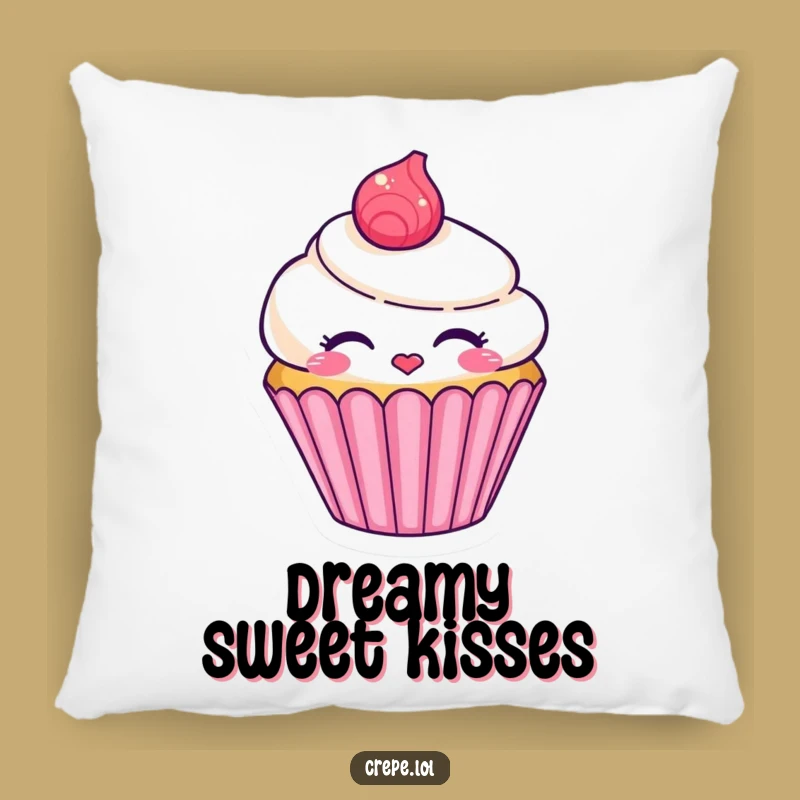 Funny Cupcake Kiss Pillow - Cozy Sweet Character Cushion