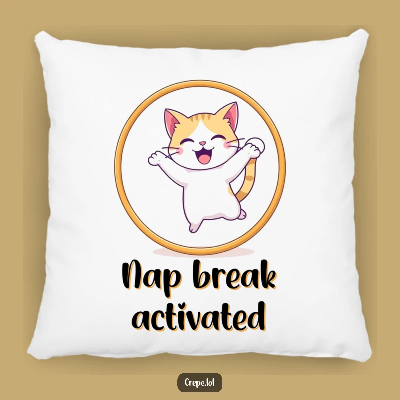 Funny Cat Jumping Hoop Pillow, Cozy Comfort with a Playful Feline Twist