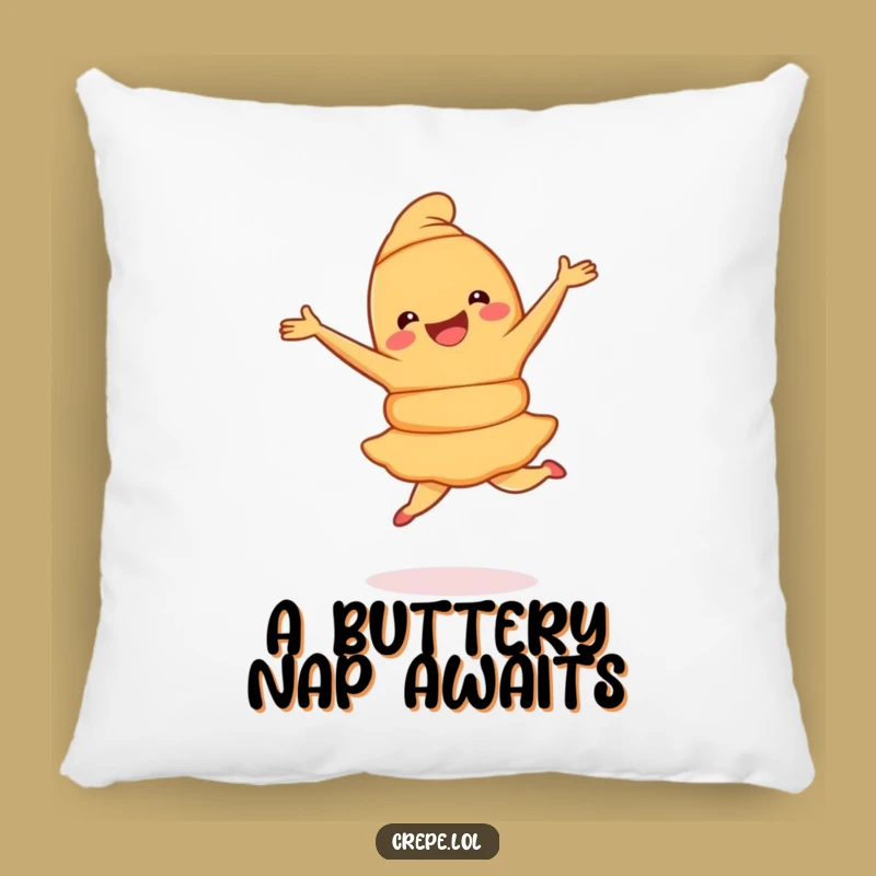 Funny Croissant Pirouette Pillow: Cozy Pastry Comfort with a Joyful Dance