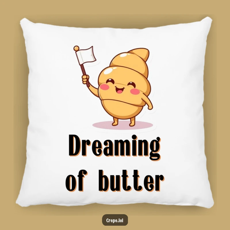 Funny Croissant Wink Pillow: Cozy Pastry Decor for a Hilarious Gift