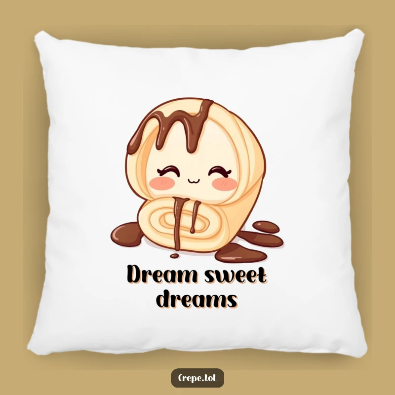 Funny Winking Chocolate Crepe Pillow - Cozy and Hilarious Decor Gift!