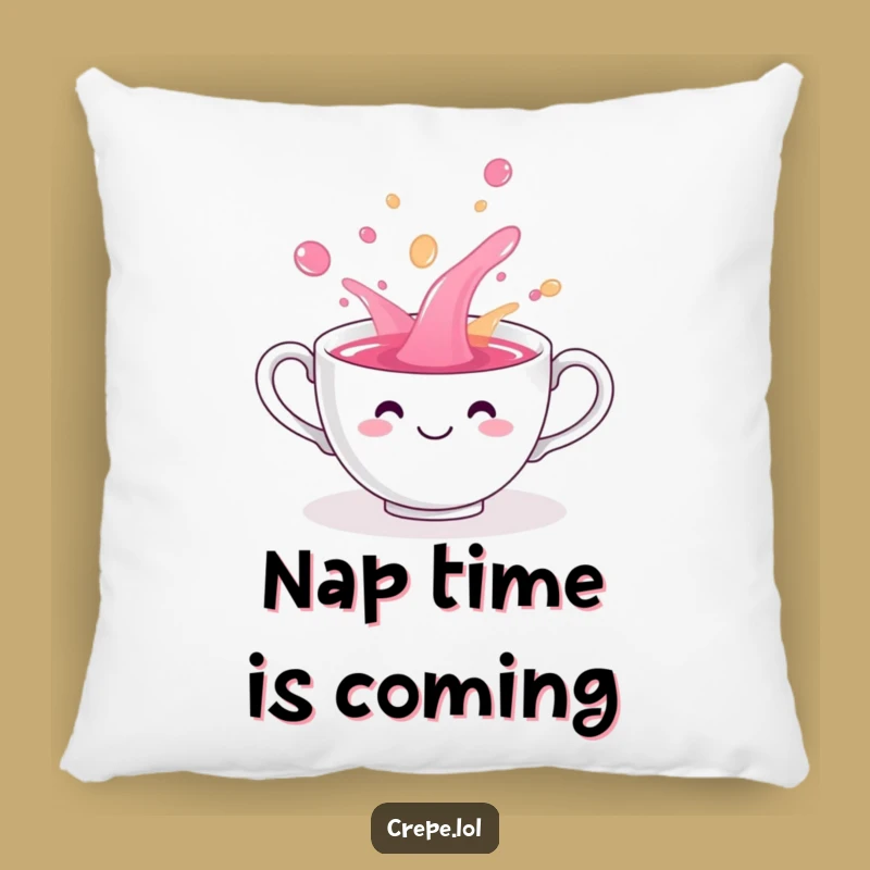 Funny Teacup Spill Pillow: Cozy Playful Beverage Comfort Gift