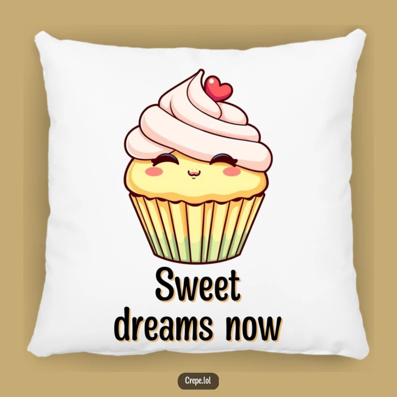 Funny Cheerful Cupcake Pillow - Cozy Comfort with Hilarious Dessert Art