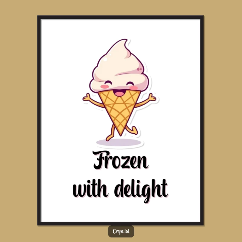Funny Ice Cream Dance Digital Art: Grinning Cone's Joyful Moves for Instant Fun