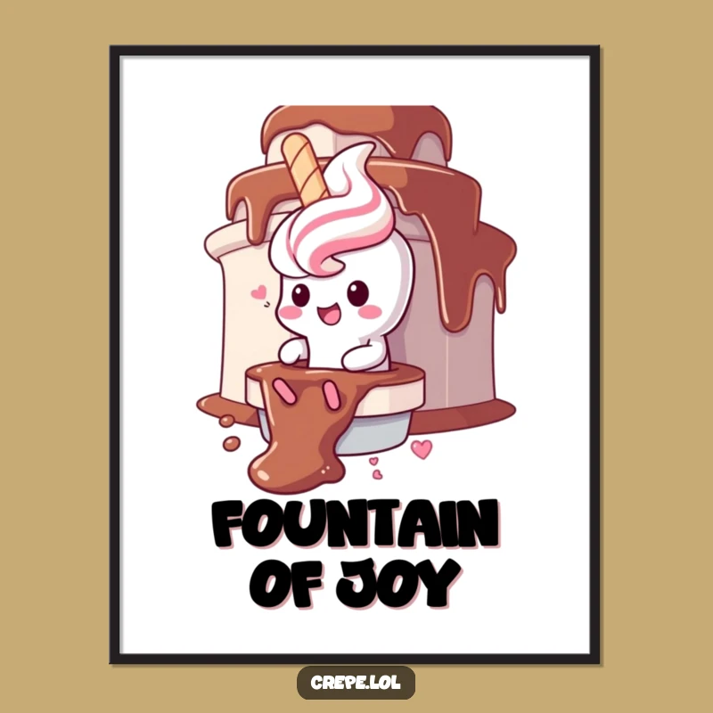 Funny Churro Chocolate Fountain Digital Art: Gleeful Treat for Instant Decor