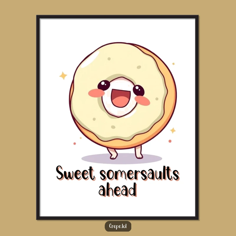 Funny Donut Somersault Digital Art: Laughing Character for Instant Fun