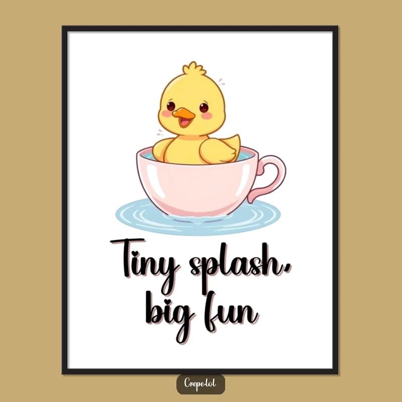 Funny Duckling Teacup Digital Art: Hilarious Cute Bath Decor