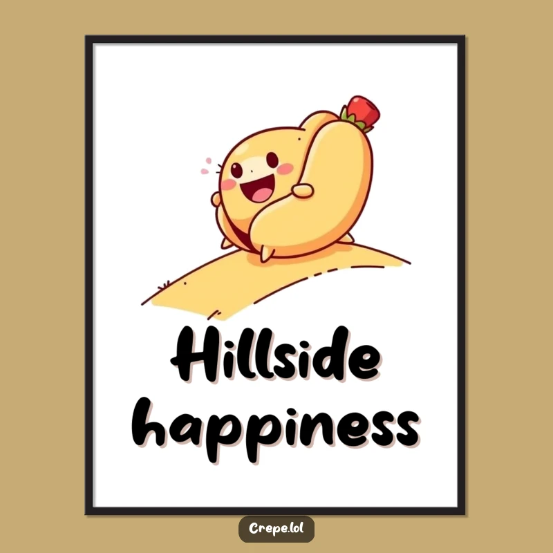 Funny Hot Dog Rolling Digital Print: Instant Hilarious Decor