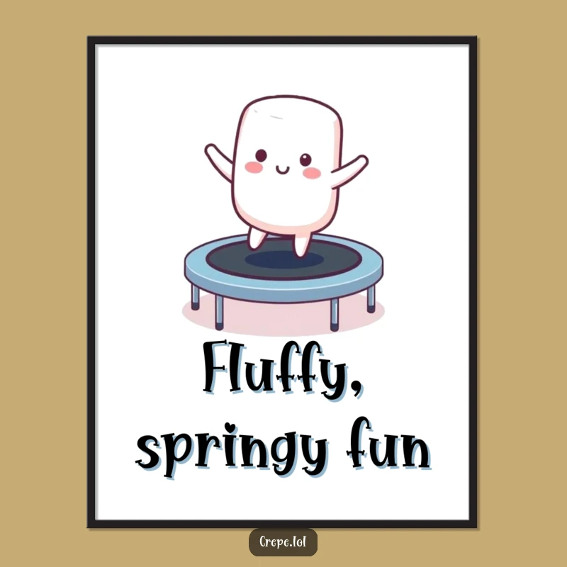 Funny Marshmallow Trampoline Digital Art - Bouncing Character Download