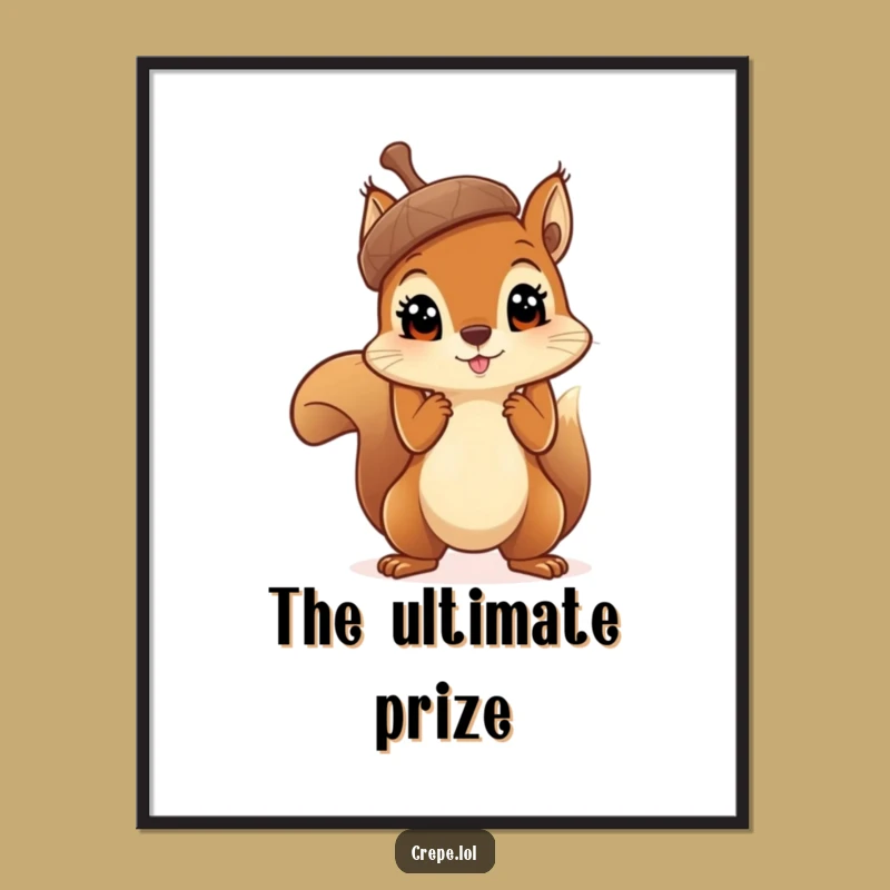 Funny Squirrel Acorn Digital Art: Hilarious Nutty Woodland Decor