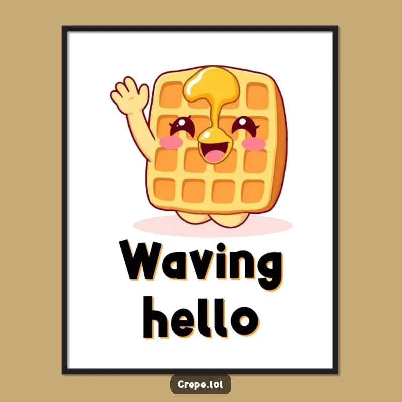 Funny Waffle Syrup Digital Art: Enthusiastic Hilarious Breakfast Download Gift