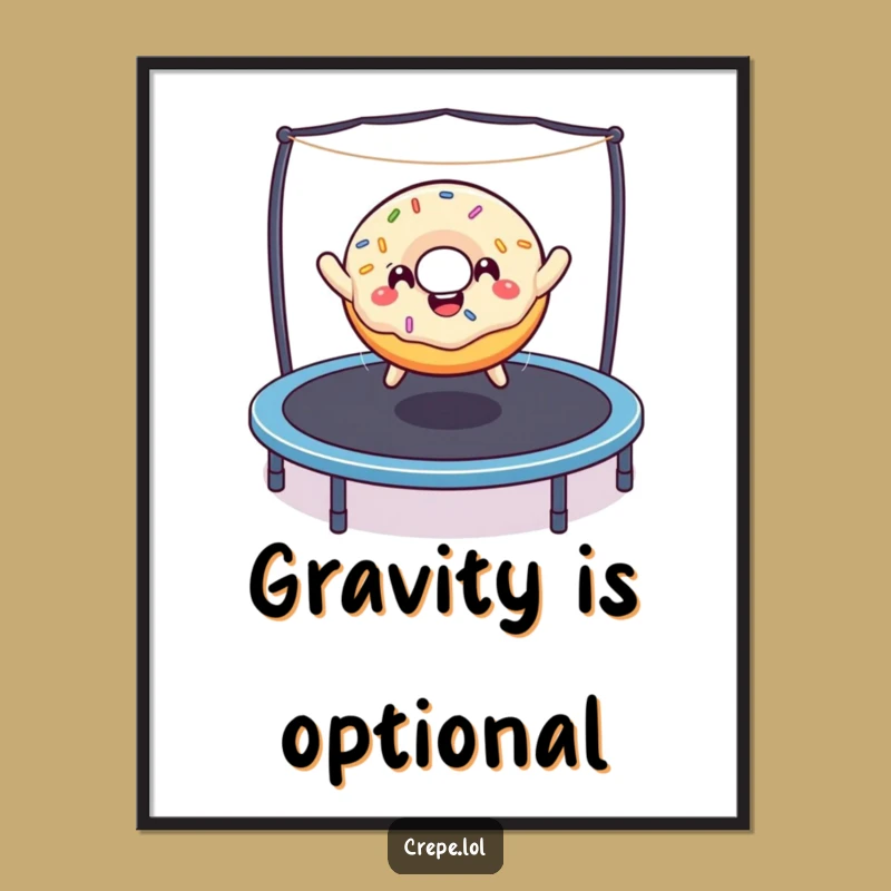 Funny Donut Trampoline Digital Art: Bring Joyful Bounces to Your Space!