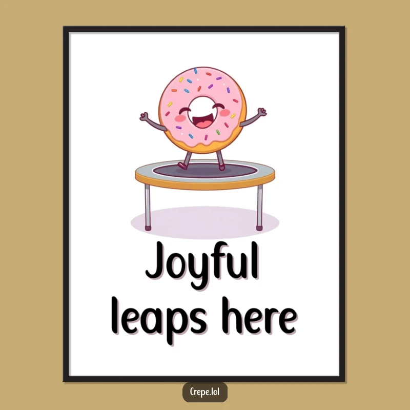 Funny Donut Trampoline Digital Art: Hilarious Sprinkled Downloadable Gift