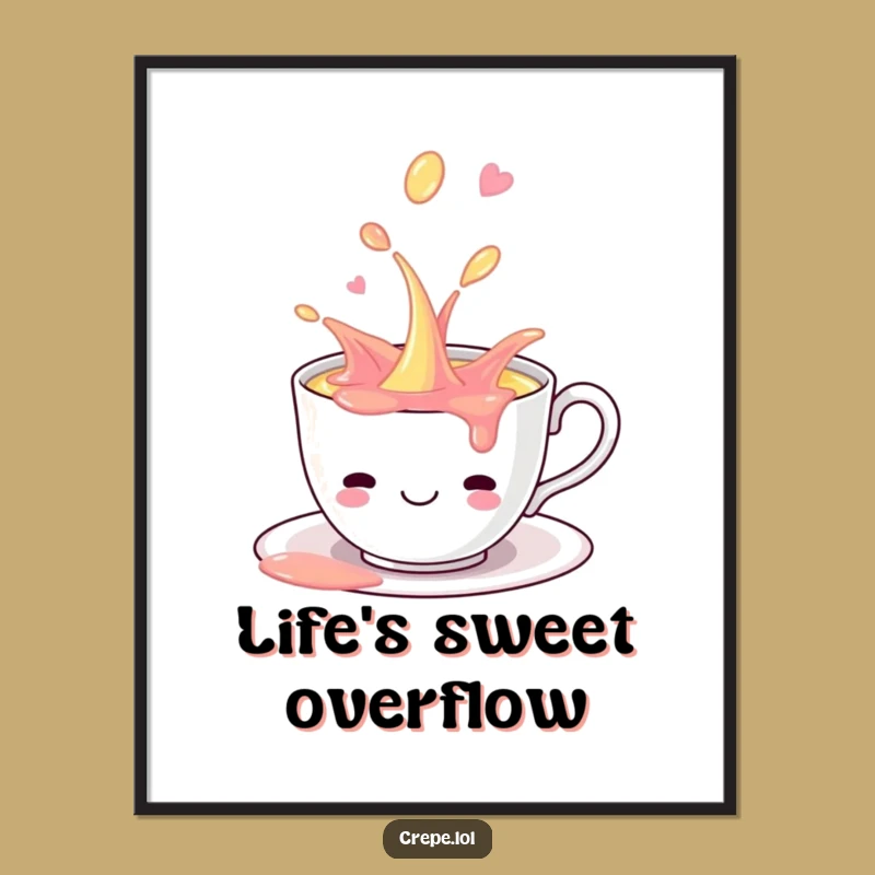 Funny Teacup Spill Digital Art: Bring Playful Color to Your Space!