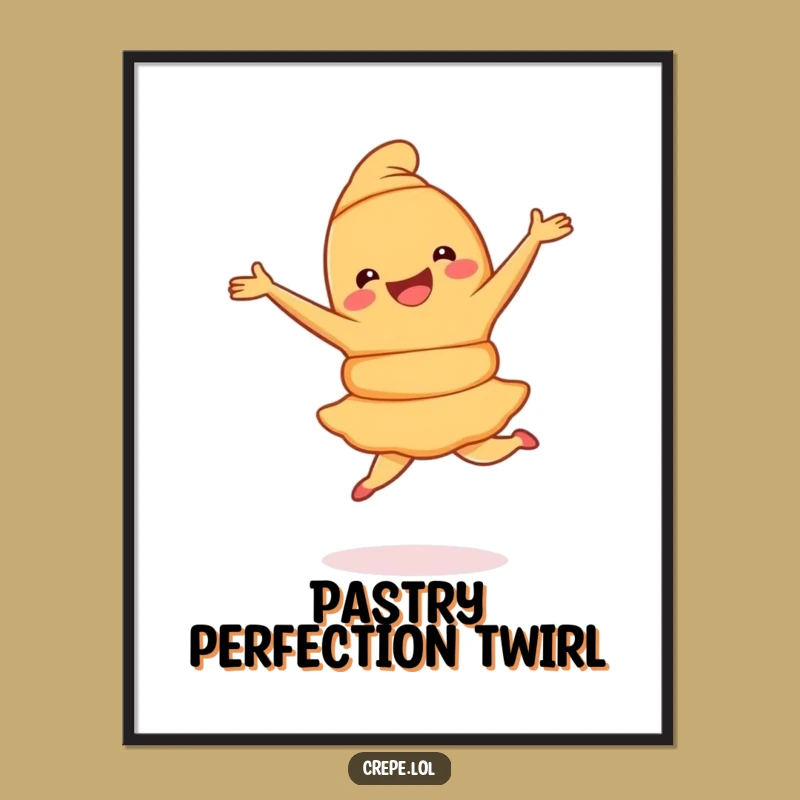 Funny Croissant Pirouette Digital Art: Joyful Pastry Dance for Instant Elegance