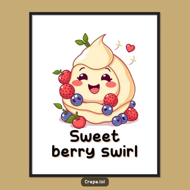 Funny Berry Crepe Digital Art - Instant Sweet Decor Gift!