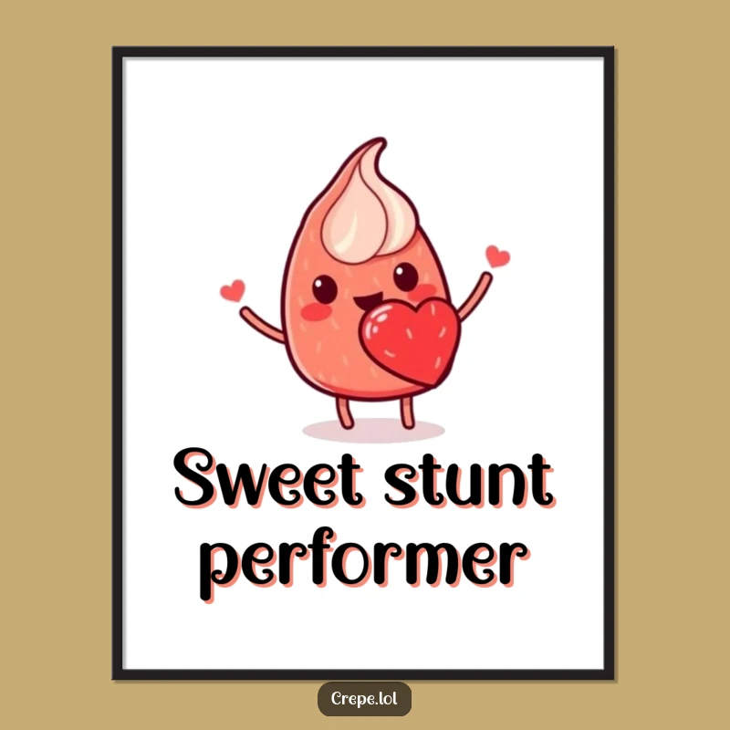 Funny Crepe Flip Digital Art - Smiling Foodie Printable, Sweet Funny Gift Idea