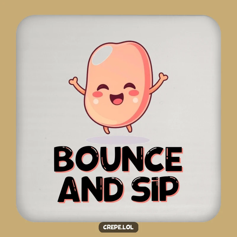 Funny Wobbly Jelly Bean Coaster - Protect Surfaces with Hilarious Candy Art