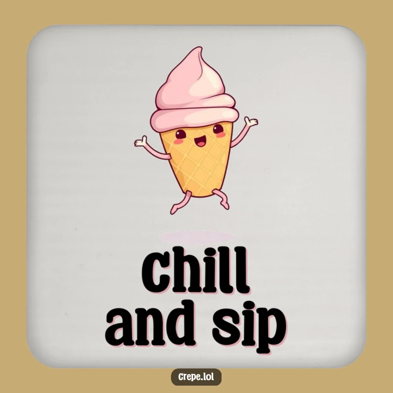 Funny Ice Cream Dance Coaster: Cute Hilarious Dessert Table Gift