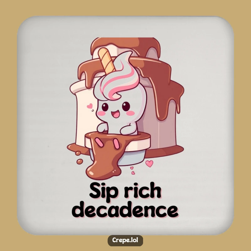 Funny Churro Chocolate Fountain Coaster: Protect with Dessert Charm