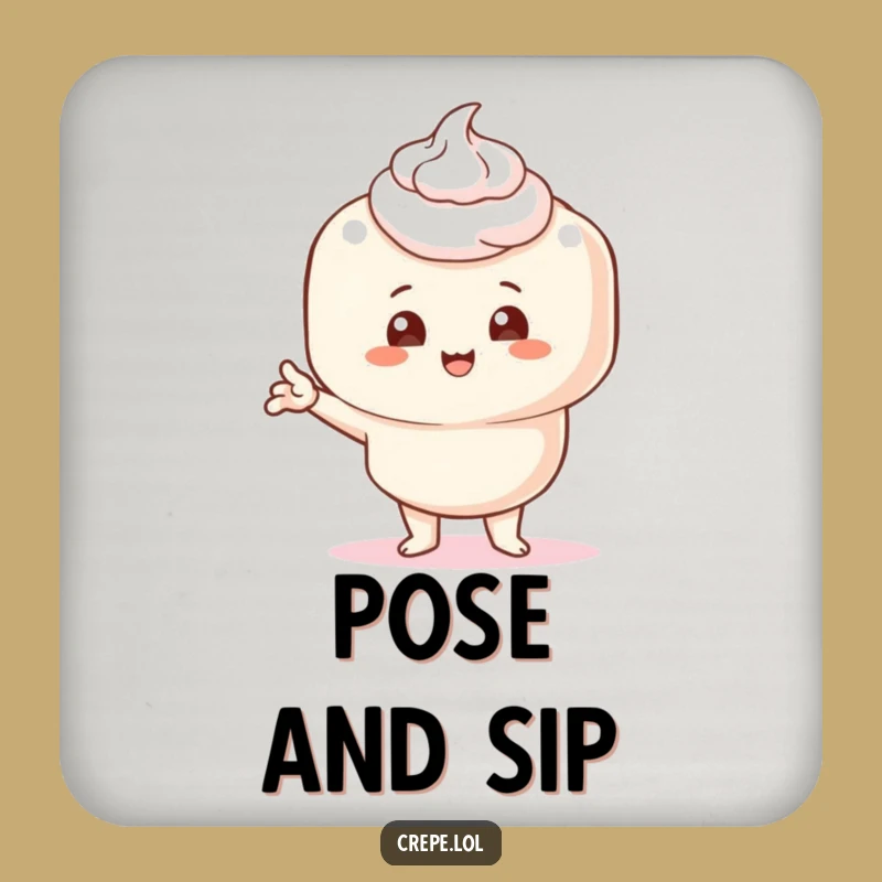 Funny Crepe Coaster with Cream - Comical Drink Accessory